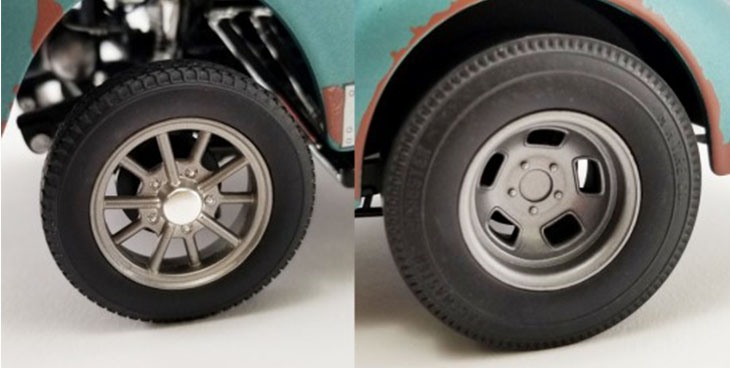 GMP 18841 Chromed Hot Rod Drag Wheel & Tire Pack 1:18 